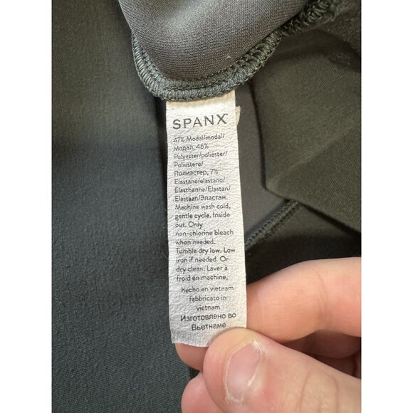 Spanx AirEssential Pullover Women Size XS Green Half Zip Sweatshirt Comfy Preppy - Picture 9 of 12